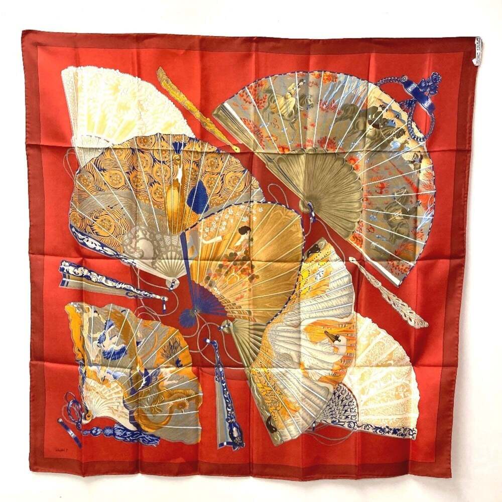 HERMES Authentic Red Silk Scarf - Picture 2 of 13